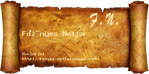 Fényes Netta névjegykártya